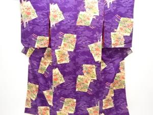 大正ロマン　色紙に花車模様着物